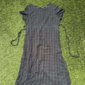 Amanda Smith Black Check Maxi Dress with Side Ties